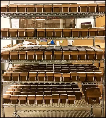 Gingerbread houses in storage