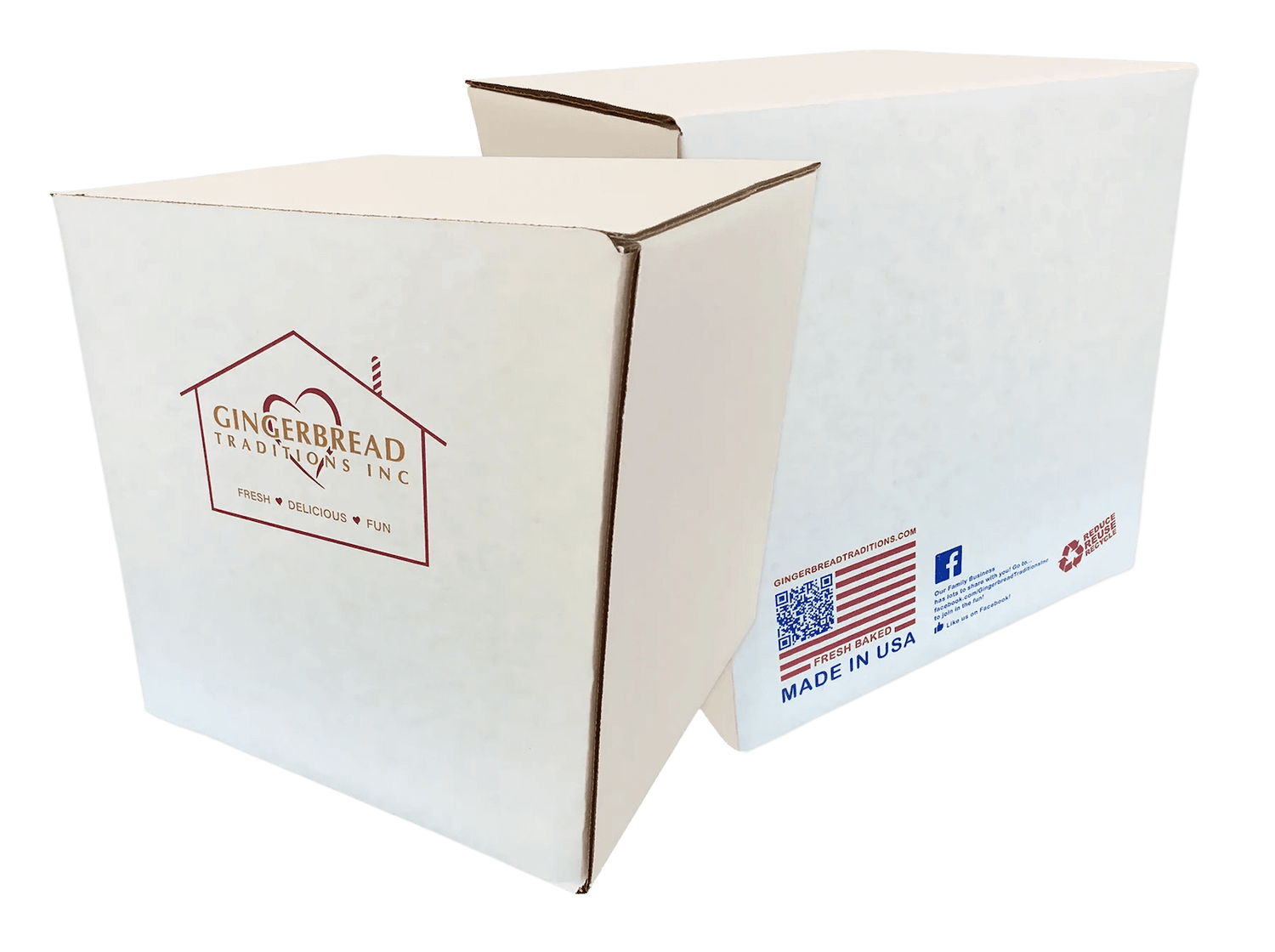 Gingerbread house cardboard shipping box