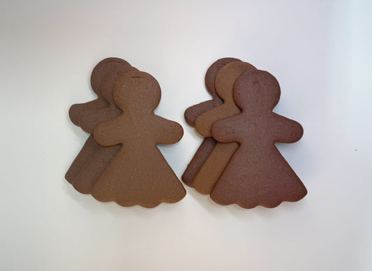 gingerbread woman cutouts on a white background